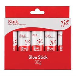 Stat Glue Sticks PVP Clear 36gm Large Pack of 5